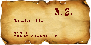 Matula Ella névjegykártya